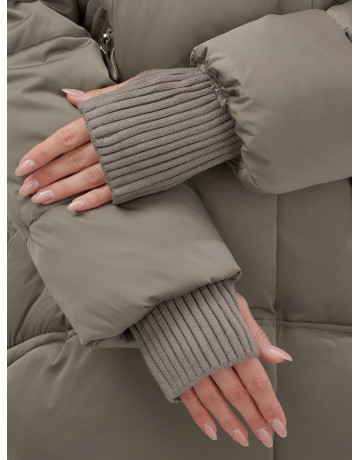 Пуховик с песцовым мехом, сезон осень-зима 2025, для женщин