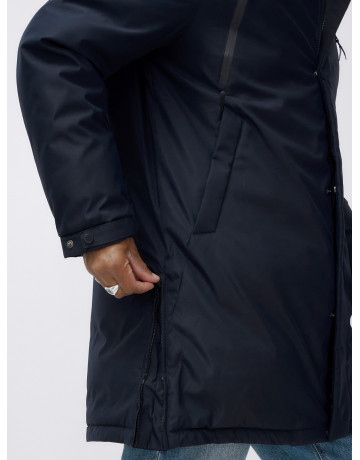 Мужская зимняя удлиненная парка тёмно-синего цвета. в Тюмени