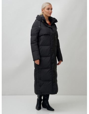 Длинный зимний пуховик с капюшоном для женщин