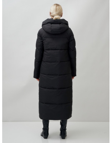 Длинный зимний пуховик с капюшоном для женщин
