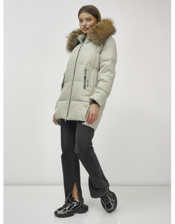 Пуховик женский зимний премиум светло-зелёный. в Тюмени