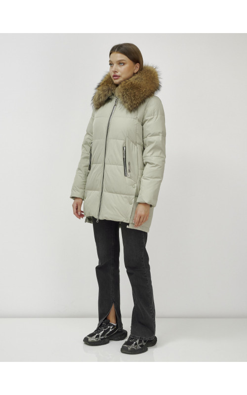 Пуховик женский зимний премиум светло-зелёный. в Тюмени