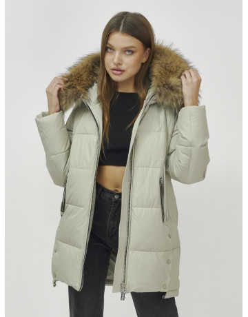 Пуховик женский зимний премиум светло-зелёный. в Тюмени