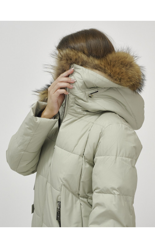 Пуховик женский зимний премиум светло-зелёный. в Тюмени