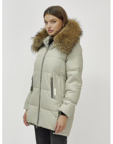 Пуховик женский зимний премиум светло-зелёный. в Тюмени