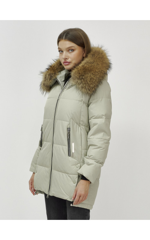 Пуховик женский зимний премиум светло-зелёный. в Тюмени