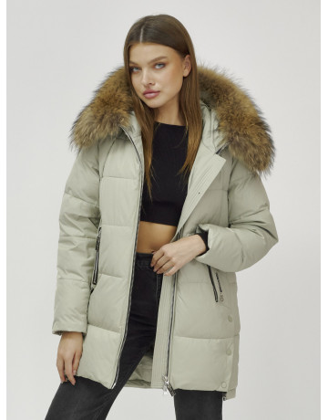 Пуховик женский зимний премиум светло-зелёный. в Тюмени