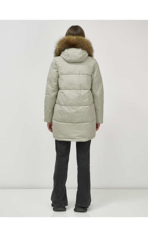 Пуховик женский зимний премиум светло-зелёный. в Тюмени