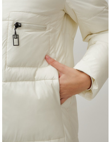 Длинный зимний пуховик с капюшоном для женщин