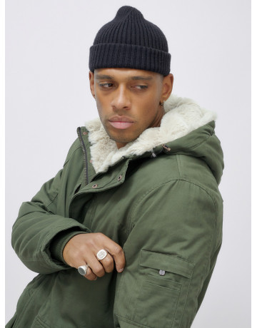 Мужская зимняя парка удлинённая с мехом, цвет хаки. в Тюмени