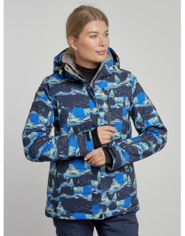 Женская горнолыжная куртка: тёмно-синий принт