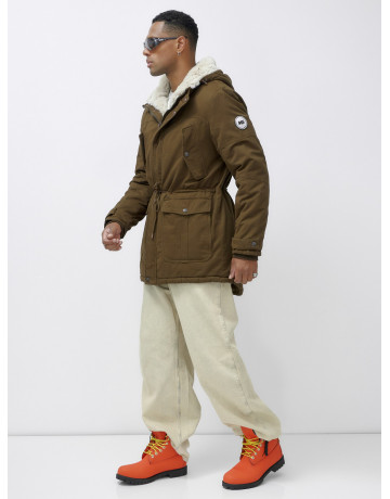 Мужская зимняя парка с меховым капюшоном для активного отдыха.