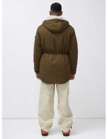 Мужская зимняя парка с меховым капюшоном для активного отдыха.