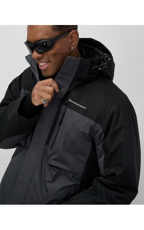 Мужская зимняя горнолыжная куртка, тёмно-серый, для спорта. в Тюмени