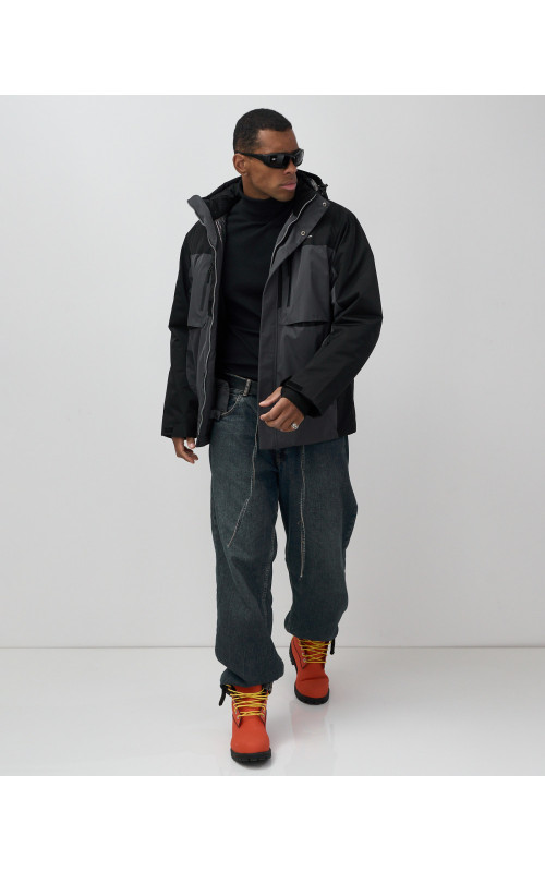 Мужская зимняя горнолыжная куртка, тёмно-серый, для спорта. в Тюмени