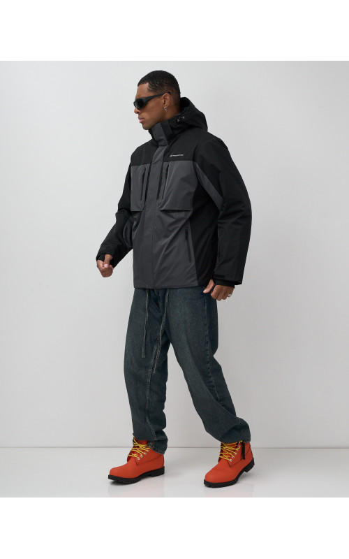 Мужская зимняя горнолыжная куртка, тёмно-серый, для спорта. в Тюмени