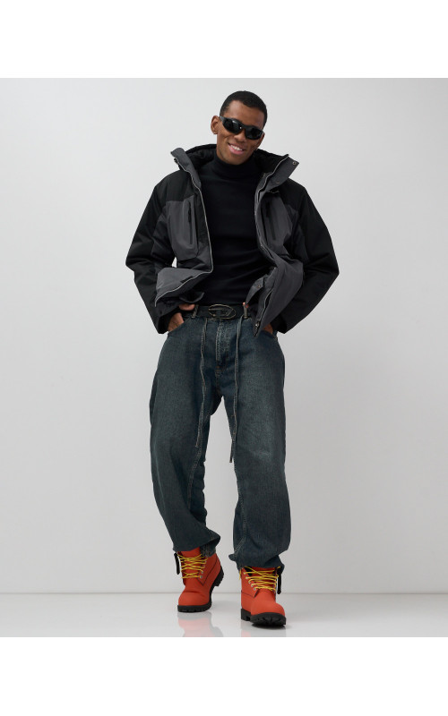 Мужская зимняя горнолыжная куртка, тёмно-серый, для спорта. в Тюмени