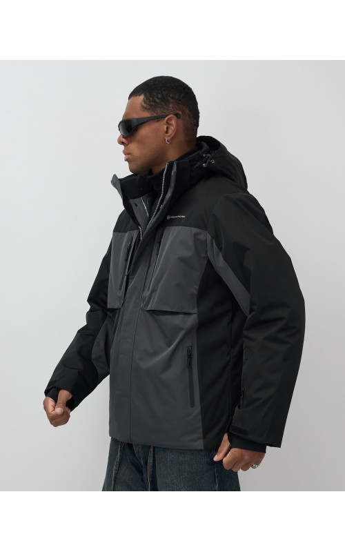 Мужская зимняя горнолыжная куртка, тёмно-серый, для спорта. в Тюмени