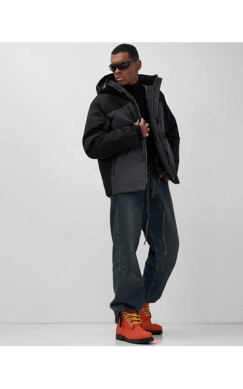 Мужская зимняя горнолыжная куртка, тёмно-серый, для спорта. в Тюмени