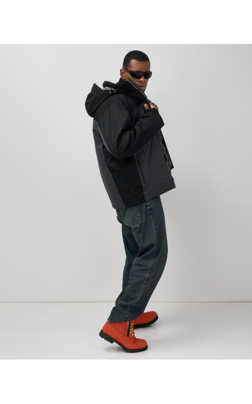 Мужская зимняя горнолыжная куртка, тёмно-серый, для спорта. в Тюмени