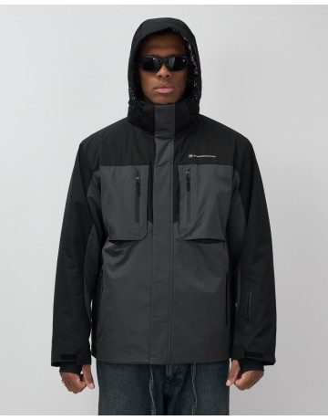 Мужская зимняя горнолыжная куртка, тёмно-серый, для спорта. в Тюмени