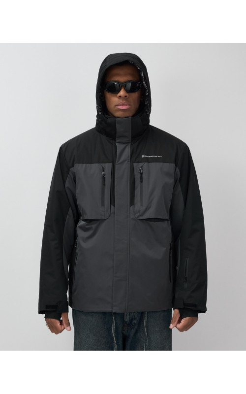 Мужская зимняя горнолыжная куртка, тёмно-серый, для спорта. в Тюмени