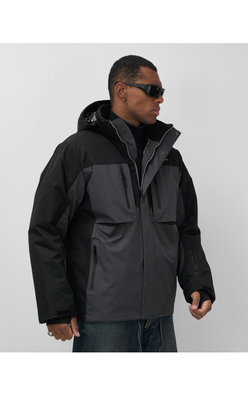 Мужская зимняя горнолыжная куртка, тёмно-серый, для спорта. в Тюмени