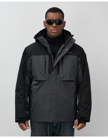 Мужская зимняя горнолыжная куртка, тёмно-серый, для спорта. в Тюмени