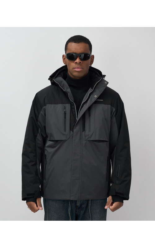 Мужская зимняя горнолыжная куртка, тёмно-серый, для спорта. в Тюмени