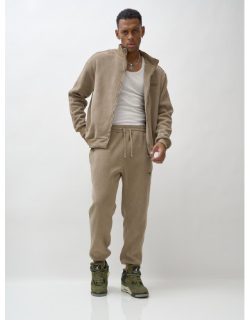 Мужской демисезонный спортивный костюм на флисе, бежевый, для спорта. в Тюмени