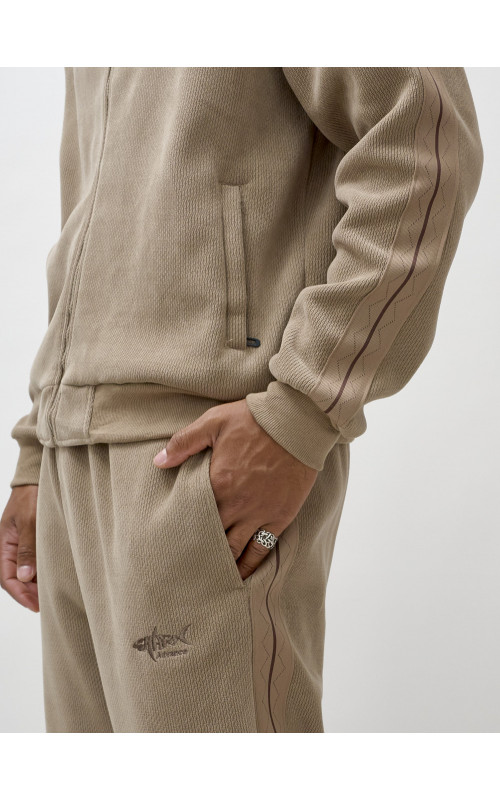 Мужской демисезонный спортивный костюм на флисе, бежевый, для спорта. в Тюмени