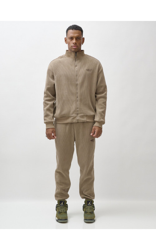 Мужской демисезонный спортивный костюм на флисе, бежевый, для спорта. в Тюмени