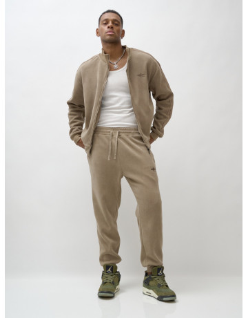 Мужской демисезонный спортивный костюм на флисе, бежевый, для спорта. в Тюмени