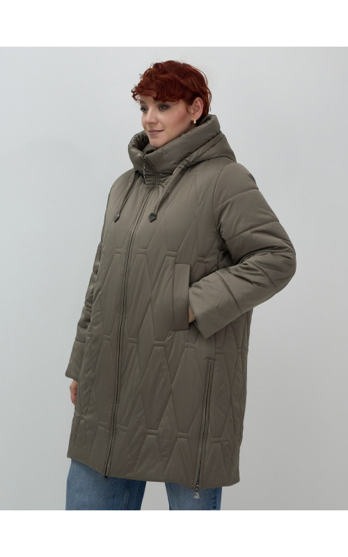 Длинный зимний пуховик для женщин с капюшоном.