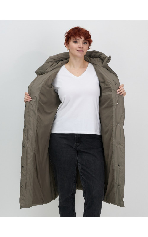 Длинный зимний пуховик для женщин