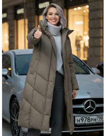 Длинный зимний пуховик для женщин