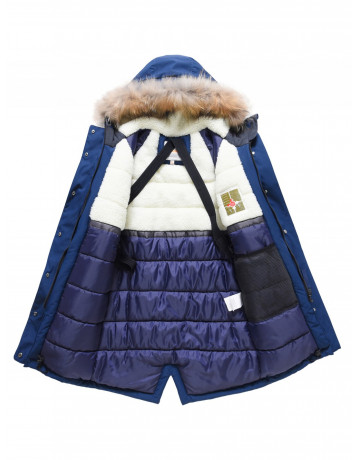 Тёплая парка для девочки с регулируемой посадкой.