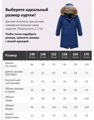 Тёплая парка для девочки с регулируемой посадкой.