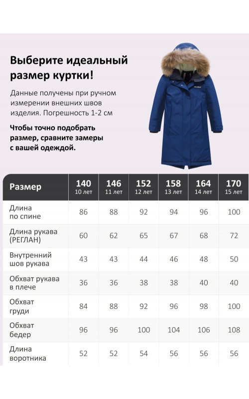 Тёплая парка для девочки с регулируемой посадкой.