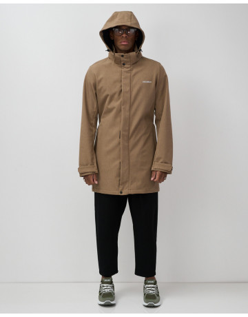 Мужская спортивная парка с капюшоном softshell, бежевый, для активного отдыха в Тюмени