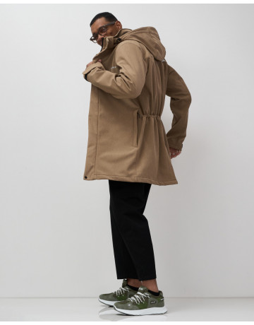 Мужская спортивная парка с капюшоном softshell, бежевый, для активного отдыха в Тюмени
