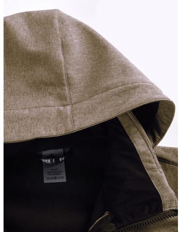 Мужская спортивная парка с капюшоном softshell, бежевый, для активного отдыха в Тюмени