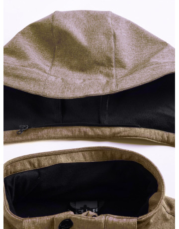 Мужская спортивная парка с капюшоном softshell, бежевый, для активного отдыха в Тюмени