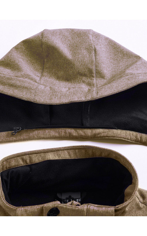 Мужская спортивная парка с капюшоном softshell, бежевый, для активного отдыха в Тюмени