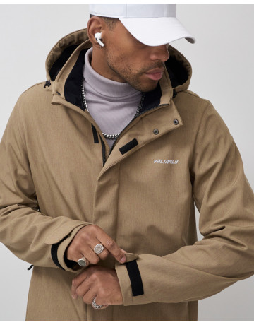 Мужская спортивная парка с капюшоном softshell, бежевый, для активного отдыха в Тюмени