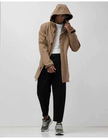 Мужская спортивная парка с капюшоном softshell, бежевый, для активного отдыха в Тюмени