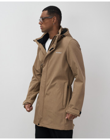 Мужская спортивная парка с капюшоном softshell, бежевый, для активного отдыха в Тюмени