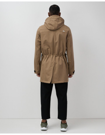 Мужская спортивная парка с капюшоном softshell, бежевый, для активного отдыха в Тюмени