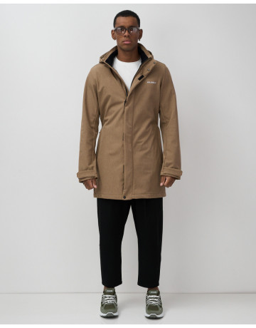 Мужская спортивная парка с капюшоном softshell, бежевый, для активного отдыха в Тюмени