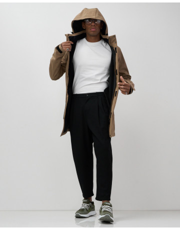 Мужская спортивная парка с капюшоном softshell, бежевый, для активного отдыха в Тюмени